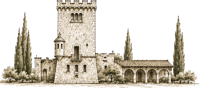 Ilustración lineal de Torre Galana