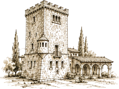 Ilustración lineal de Torre Galana